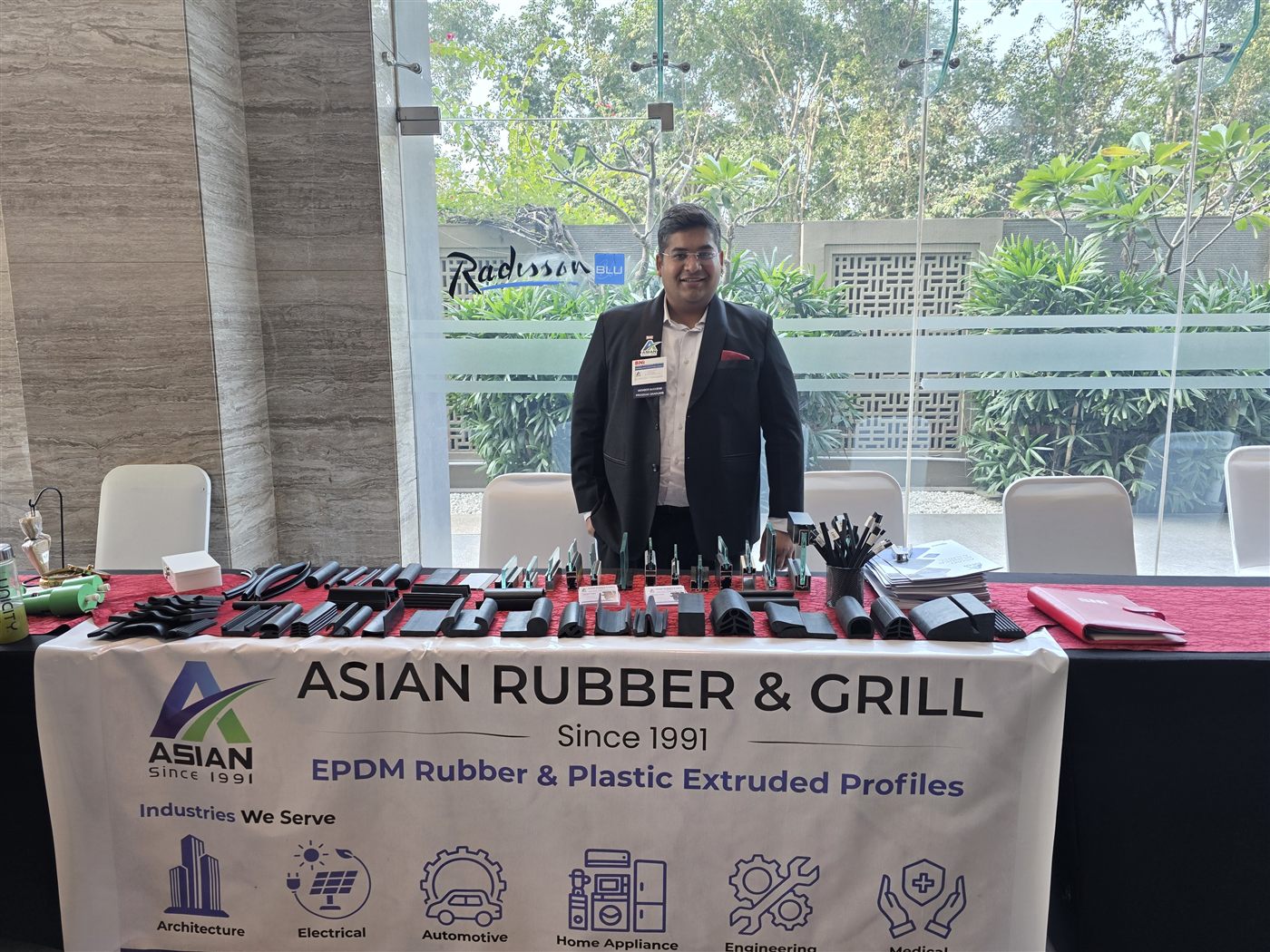 Product showcase at exhibition